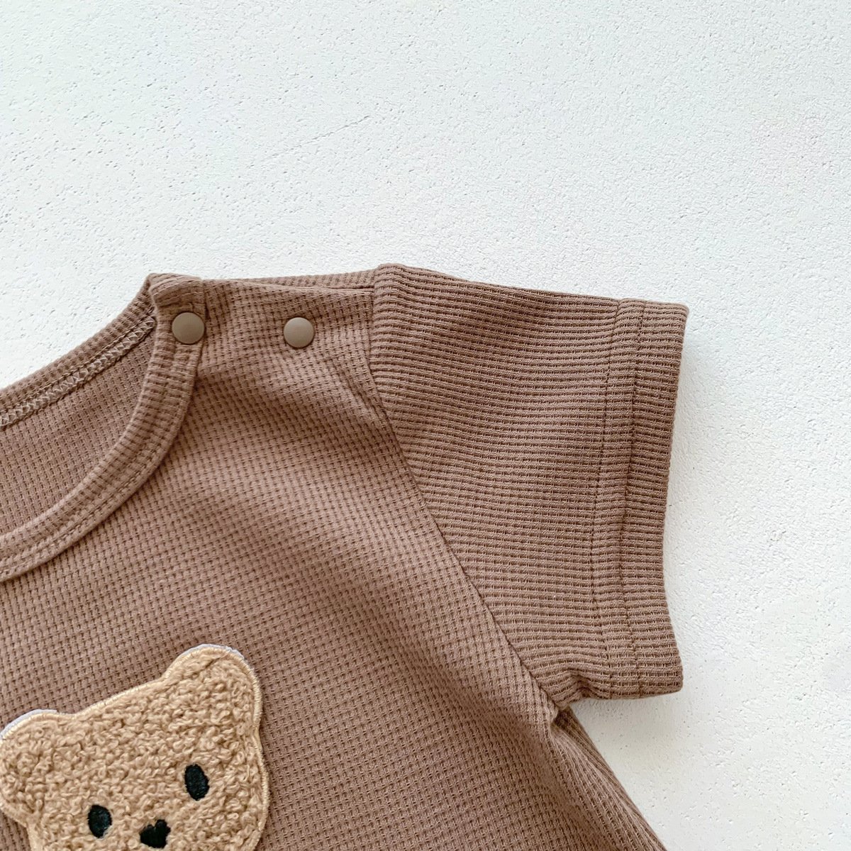Summer Bodysuits for Infants Waffle Cute Bear Romper with Hat Cotton Boys Girls Jumpsuit Korean Baby Clothing Overalls 0-2 Y