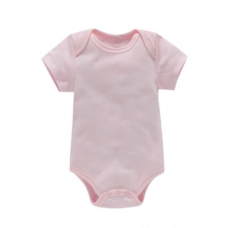 Clothing Short Sleeves Clothes 100% Cotton Plain For Printing Unisex Newborn Baby Rompers Oem Service Pk