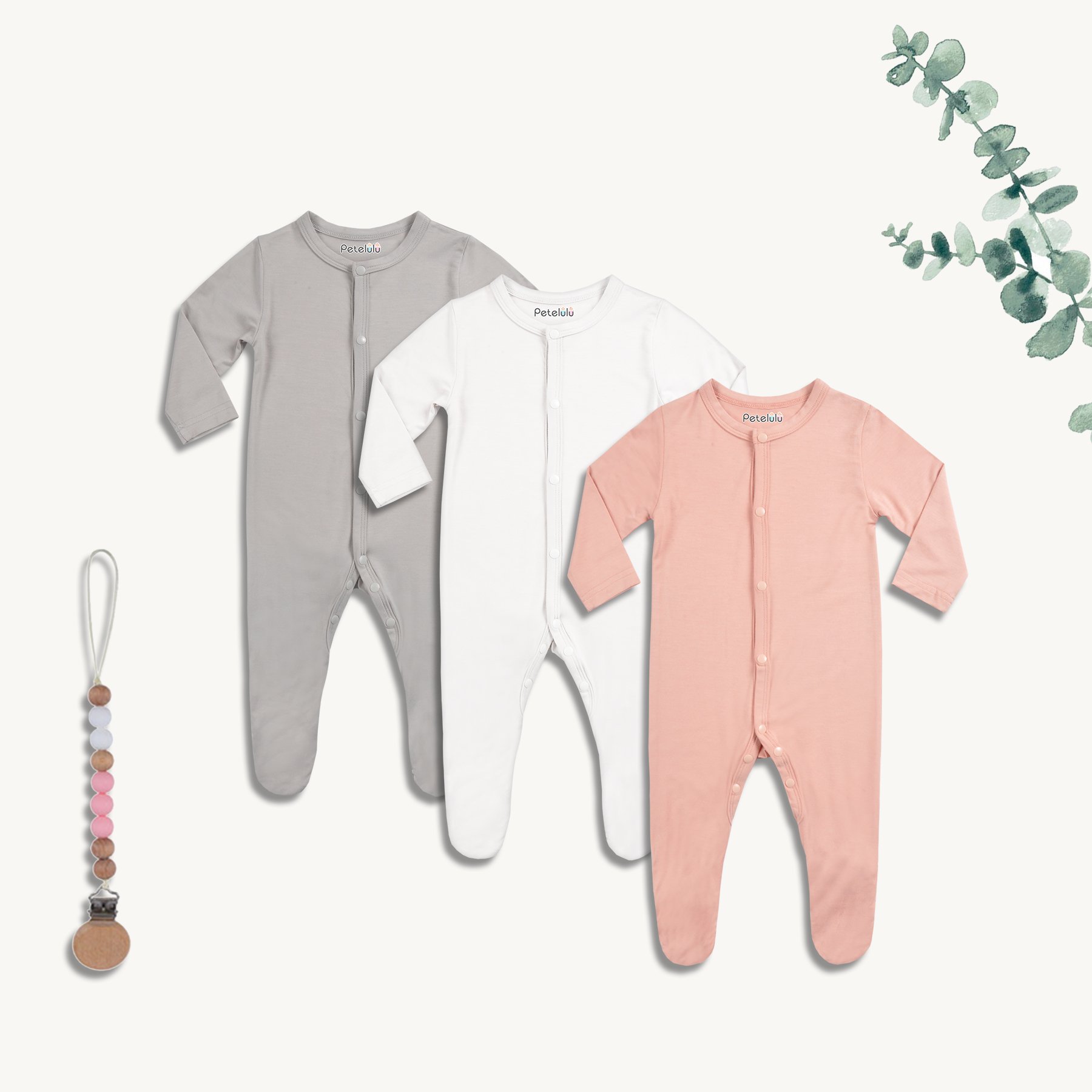 Custom 95% Bamboo Zipper Baby Footie Pajama Long Sleeve One Piece Romper For Boys Girls Rompers