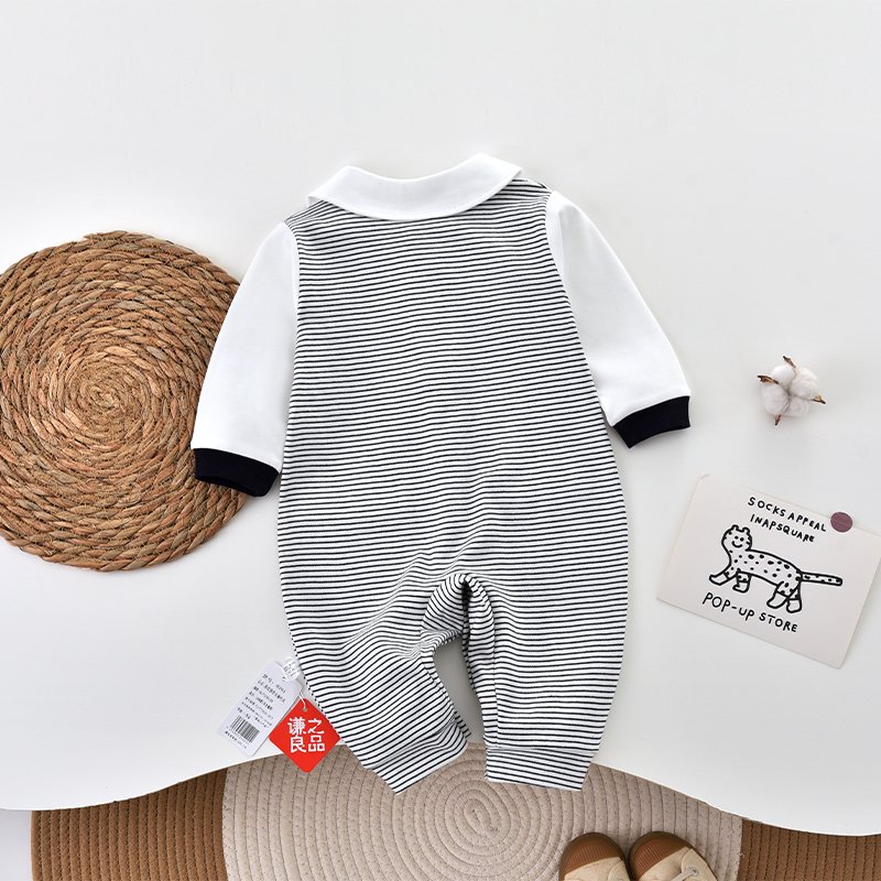High Quality ODM Baby Clothes 100% Cotton Unisex Rompers Long Sleeve Sleepsuit with Button Closure Soft Kids Pajamas Boy Girl