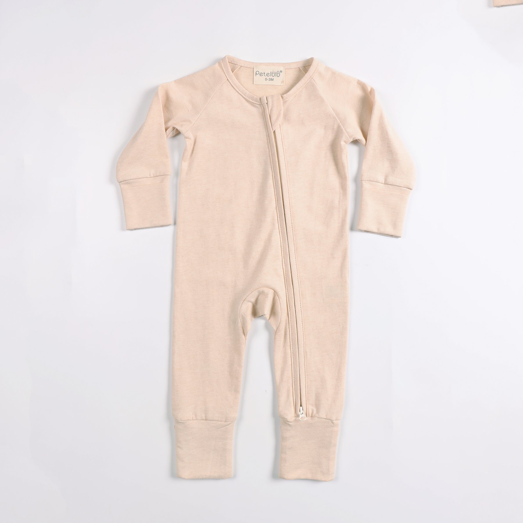Custom organic Cotton Zipper Baby Romper fold Footie outdoor Newborn Baby Clothes