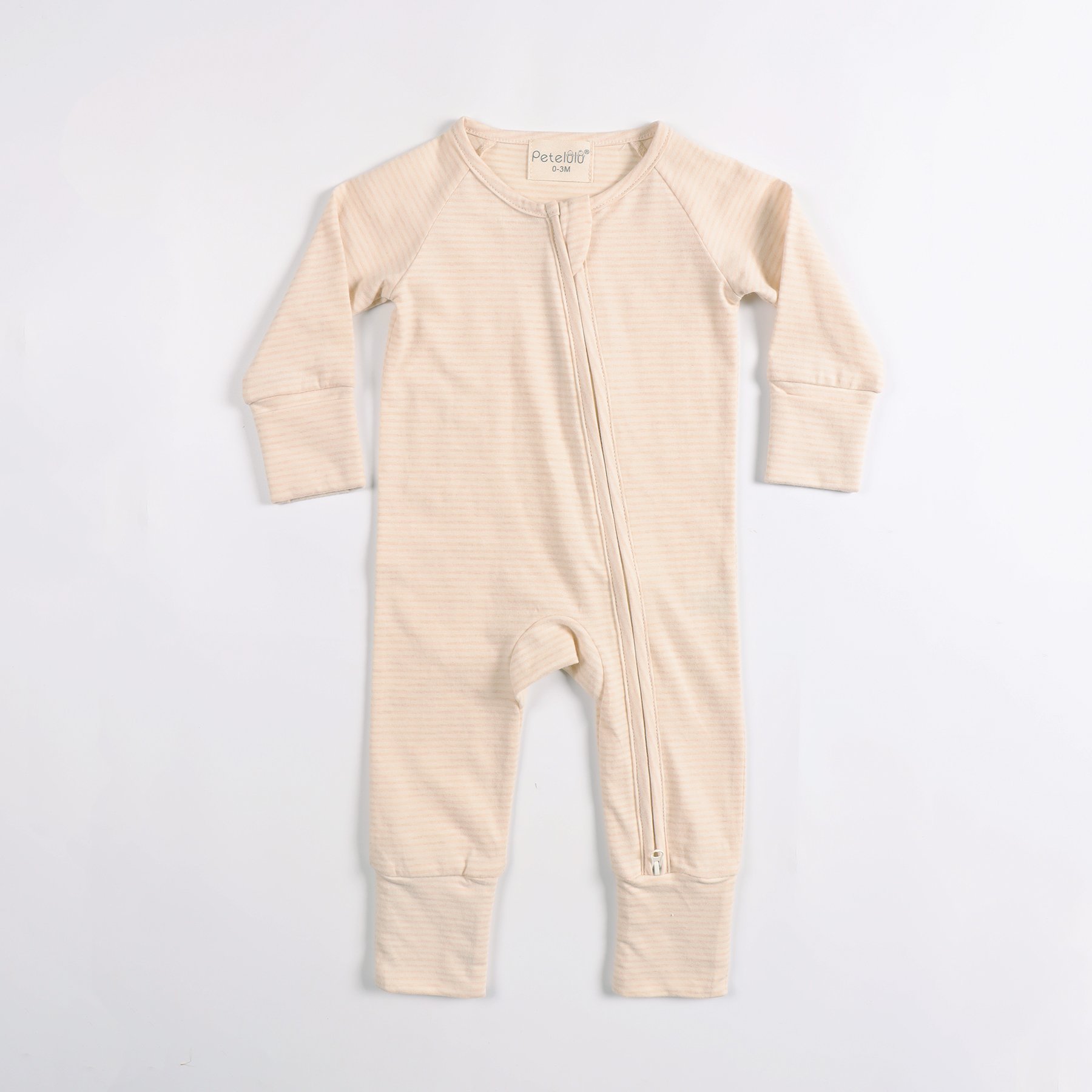 Custom organic Cotton Zipper Baby Romper fold Footie outdoor Newborn Baby Clothes
