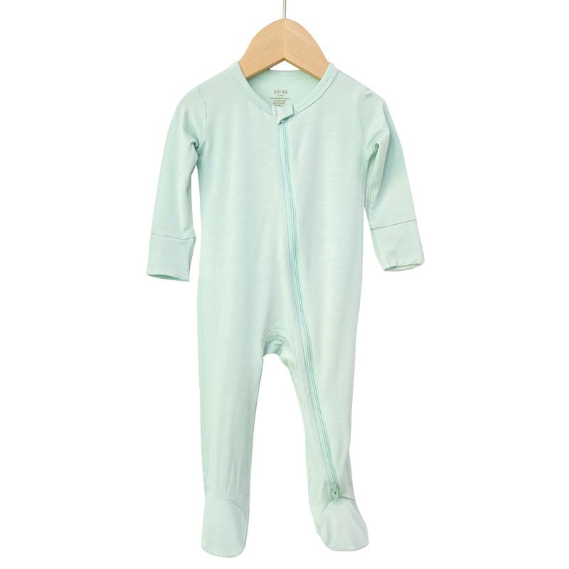 OEM Autumn New Born Boy Girl Solid Color Long Sleeve Bodysuit Pajamas Infant Toddler Baby Romper