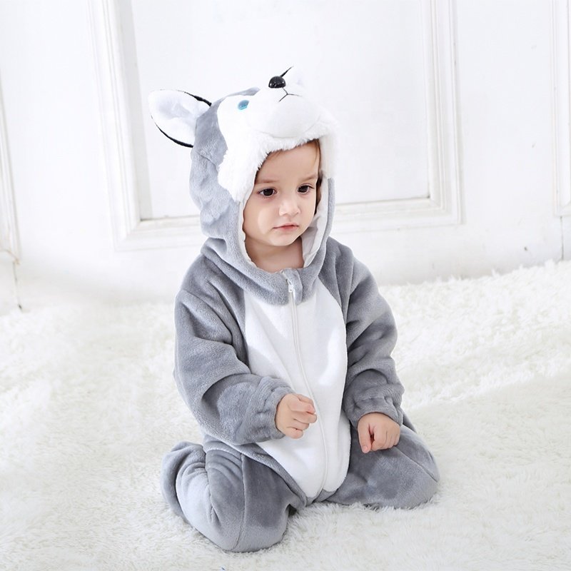 Long sleeve Baby Animal Rompers Flannel Kids Onesie Toddler Girls' Boys' Cartoon Costumes