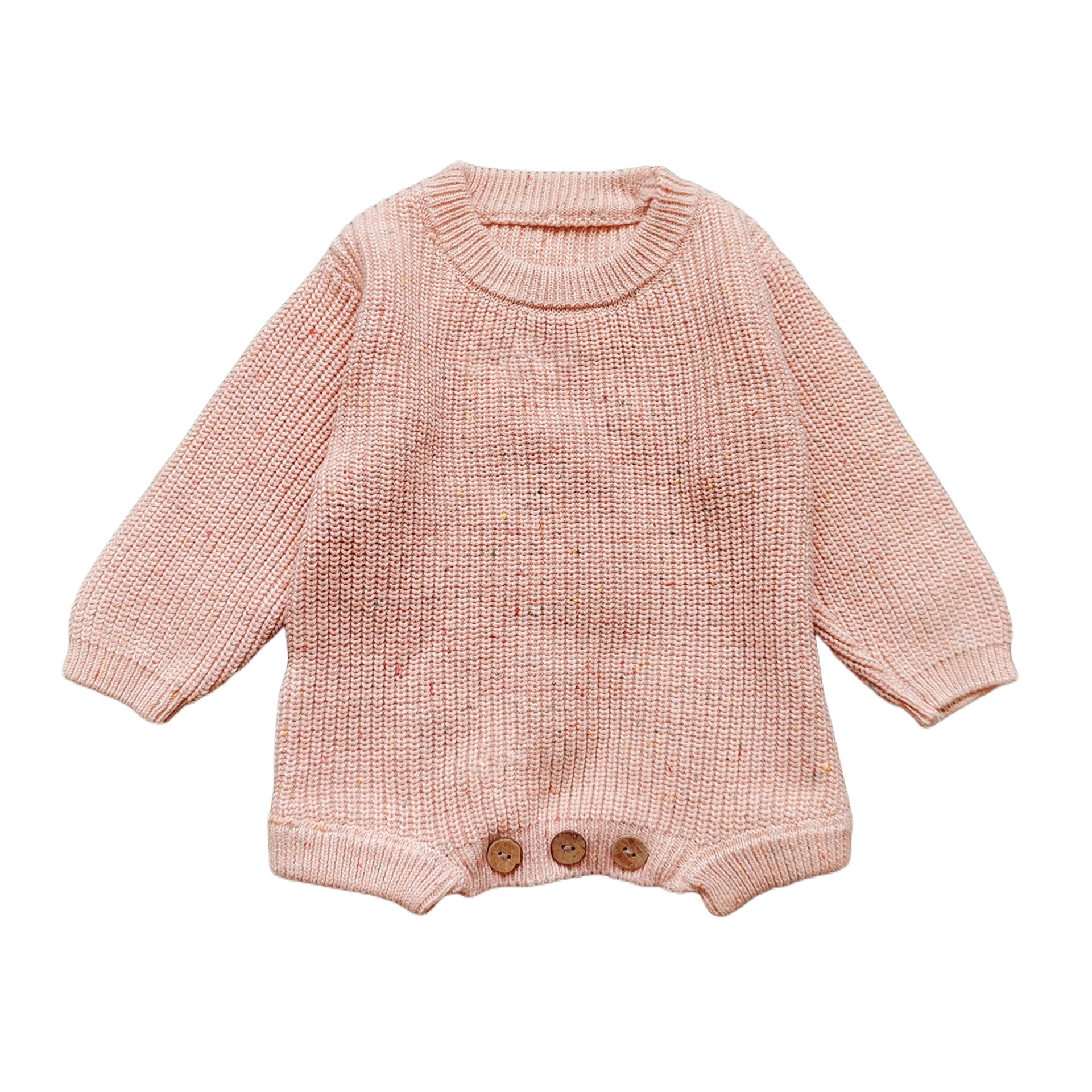Mia Factory Custom Name Baby Romper with Hand Embroidery Sweater knitted jumpsuit for winter