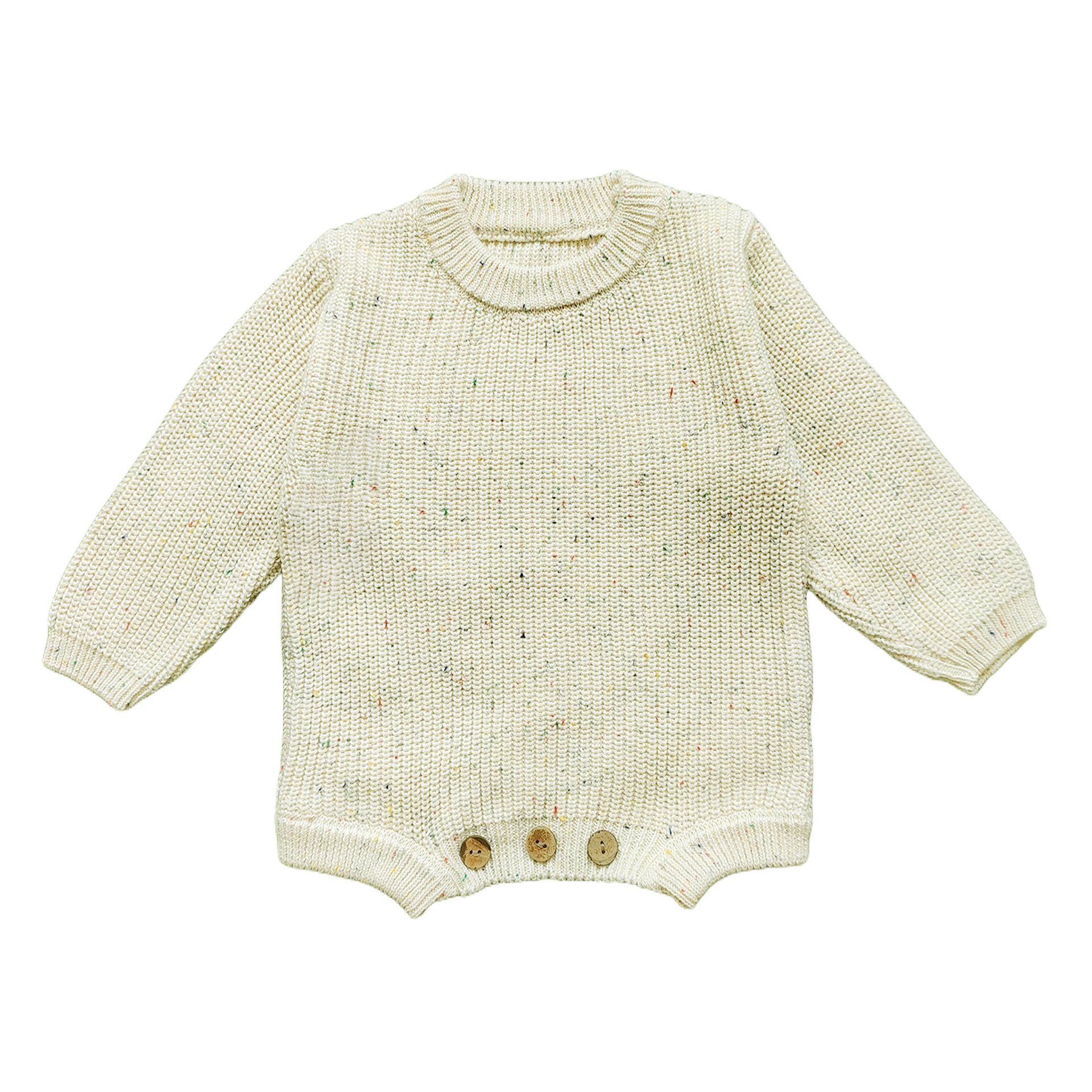 Mia Factory Custom Name Baby Romper with Hand Embroidery Sweater knitted jumpsuit for winter