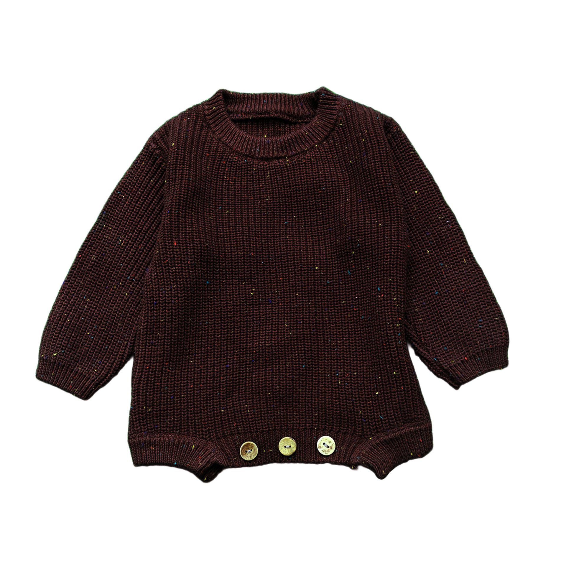 Mia Factory Custom Name Baby Romper with Hand Embroidery Sweater knitted jumpsuit for winter