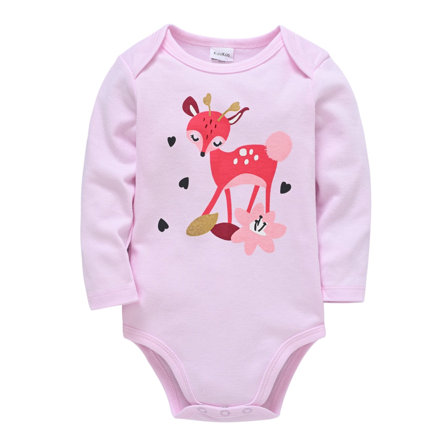 Wholesale Cheap Newborn Baby Girls Rompers Clothes Pink Cute Cartoon Print Long Sleeve Cotton Jumpsuit Outfit