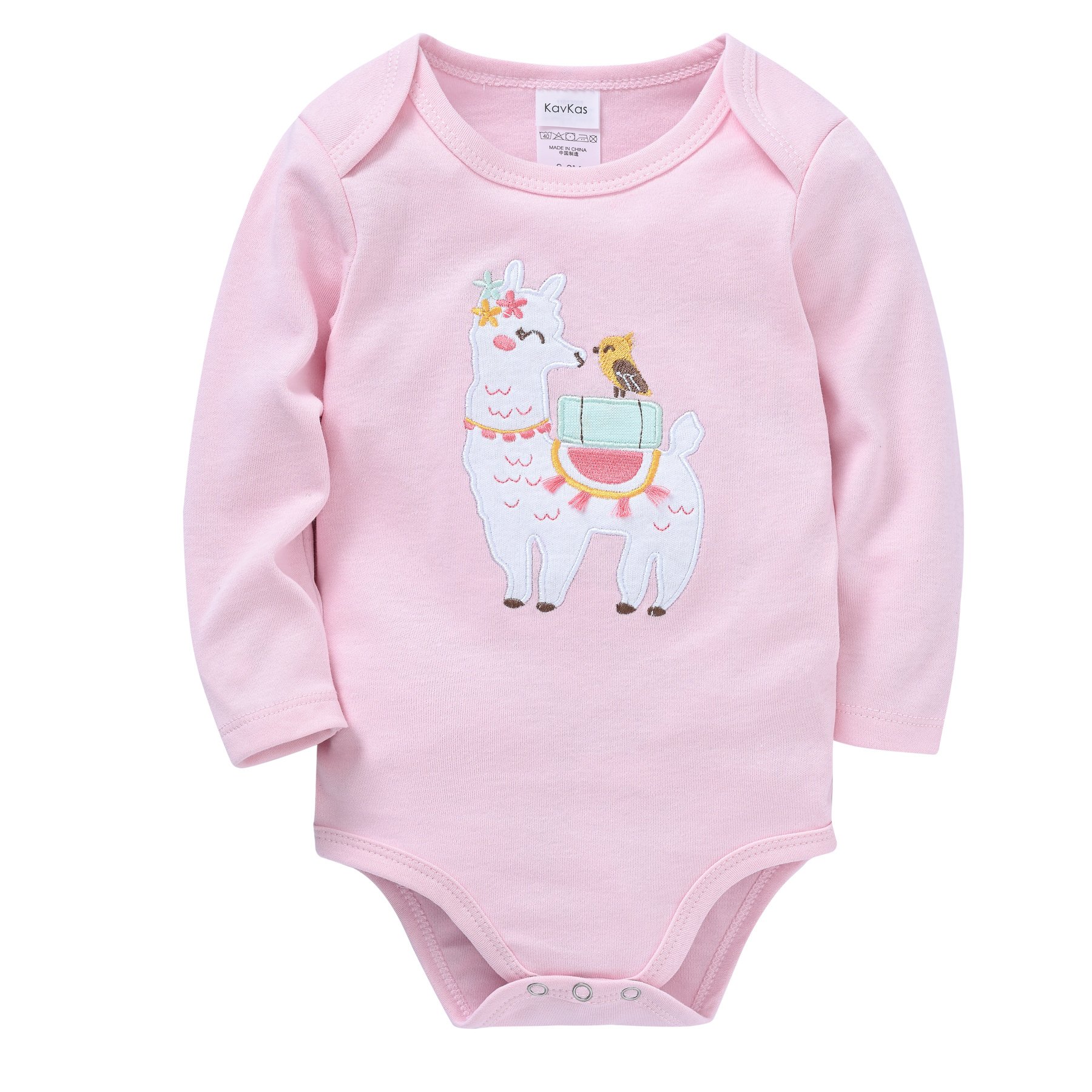 Wholesale Cheap Newborn Baby Girls Rompers Clothes Pink Cute Cartoon Print Long Sleeve Cotton Jumpsuit Outfit