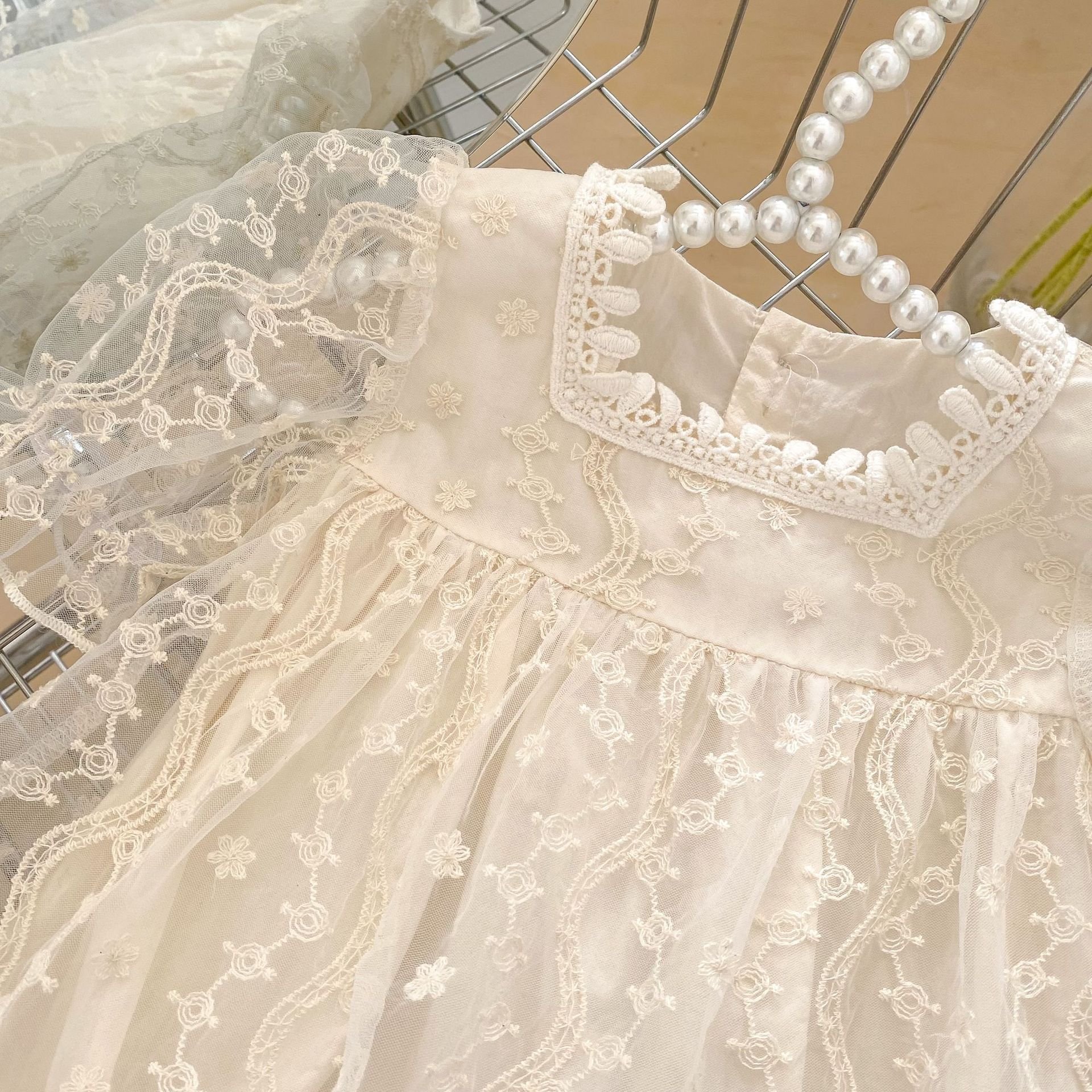 Summer Infant Bodysuit Short Sleeve Mesh Baby Romper Sweet Princess Bodysuit Dress Baby Girl Clothes
