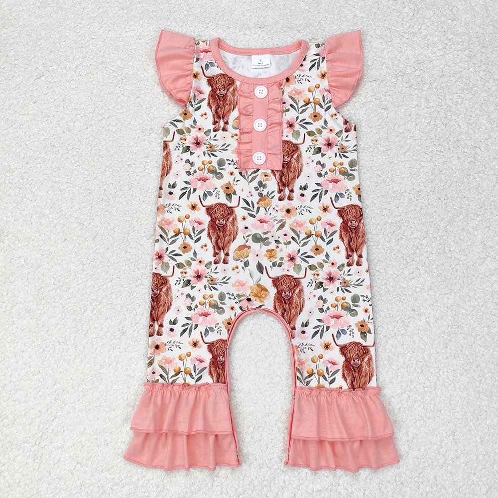 RTS Baby Toddler Newborn Infants Girls Fall Colorful Pumpkins Short Sleeve Bows Round Neck Milk Silk Children Boutique Rompers