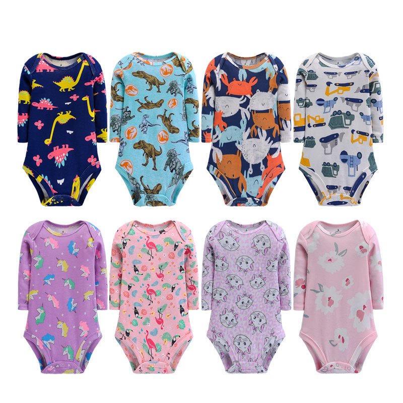 Hot sale Ropa De Bebe De Baby Rompers 100% Ribbed cotton Baby Bodysuit long sleeve baby onesie