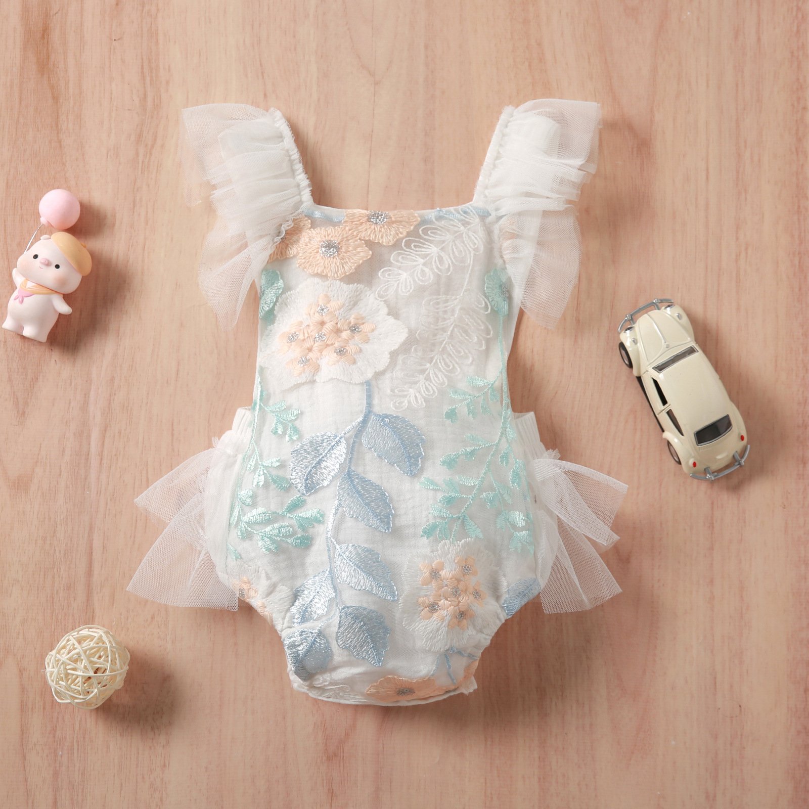 2022 summer new baby clothes high quality sleeveless Lace flower Baby romper Jumpsuit