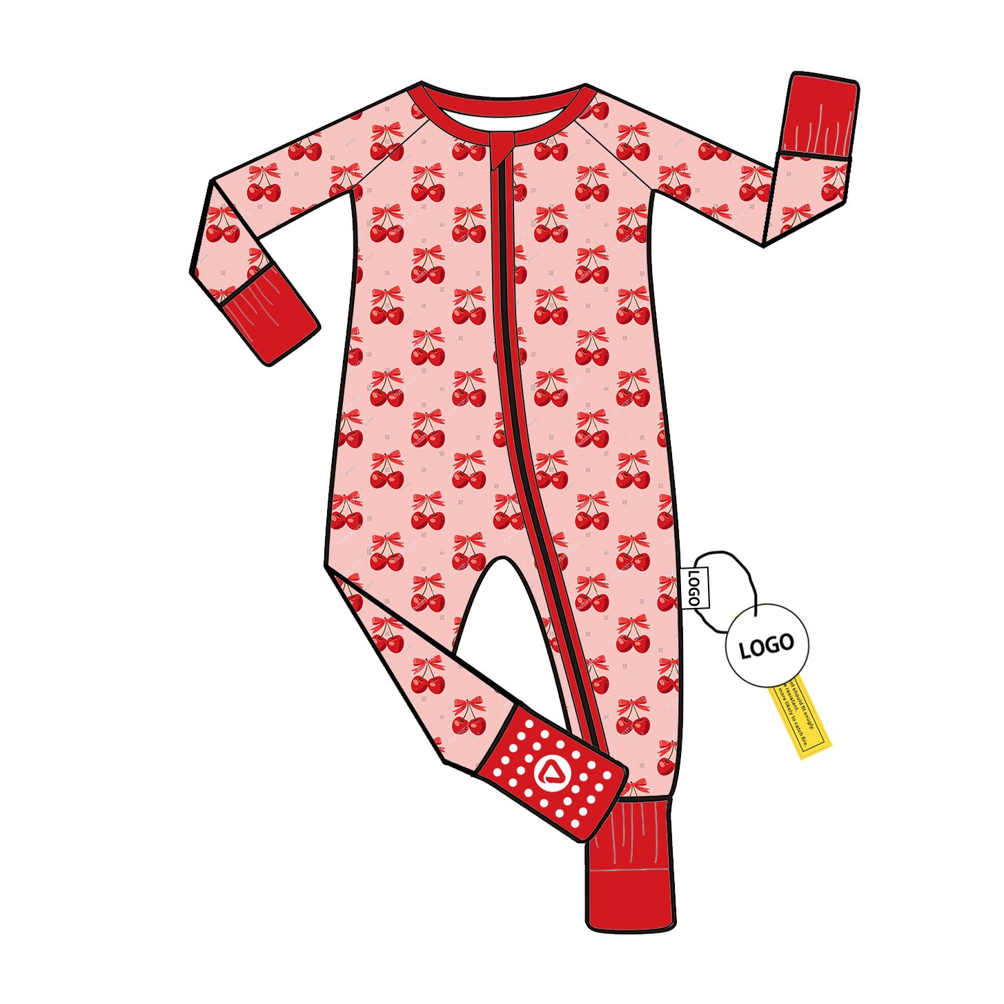 Custom Print Bamboo Baby Romper with Double Zipper Long Sleeve Pajamas Wholesale Low MOQ for Unisex Jumpsuit Bodysuit