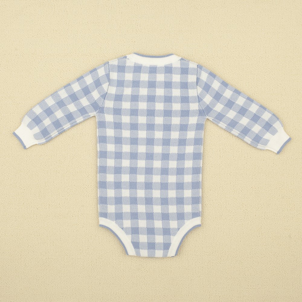 Fashion Newborn Baby Fall Winter Plaid Knitted Sweater Romper Long Sleeve Jumpsuit baby knit rompers