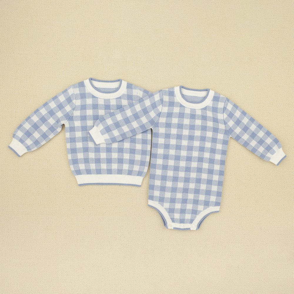 Fashion Newborn Baby Fall Winter Plaid Knitted Sweater Romper Long Sleeve Jumpsuit baby knit rompers