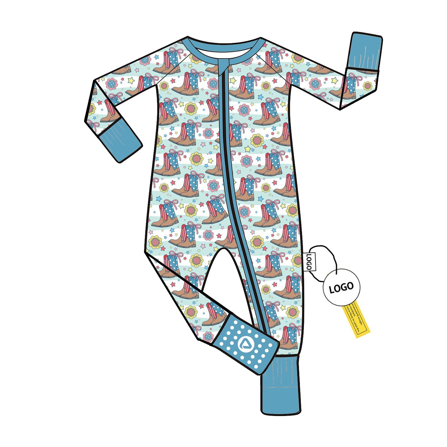 Bamboo Viscose Baby Romper with YKK Zipper Long Sleeve Pajamas Custom Wholesale Low MOQ for Newborns Jumpsuit Sleeper
