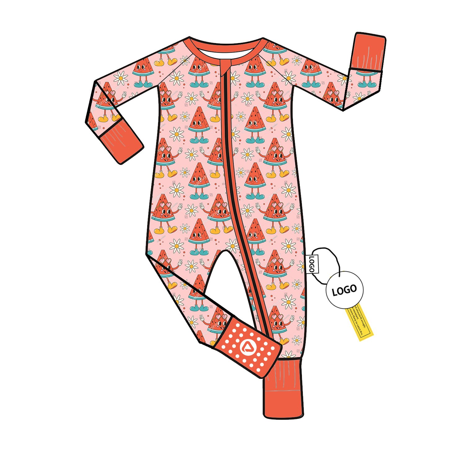 Bamboo Viscose Baby Romper with YKK Zipper Long Sleeve Pajamas Custom Wholesale Low MOQ for Newborns Jumpsuit Sleeper