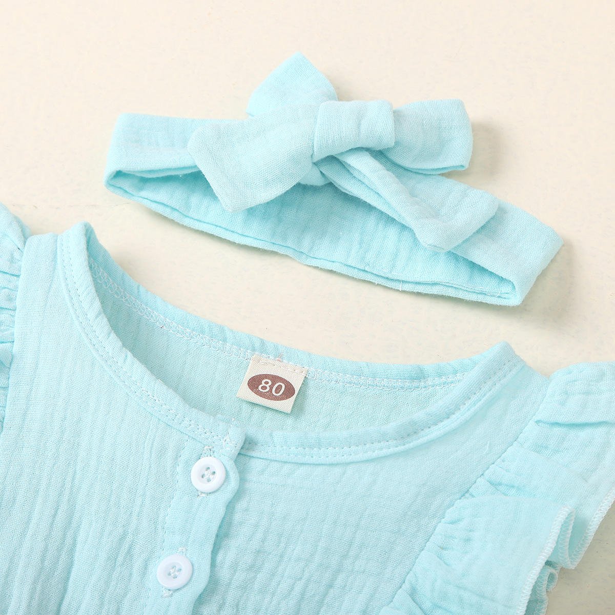 OEM Service High Quality 100% Cotton Fabric Cotton Material Baby Romper Set Rompers