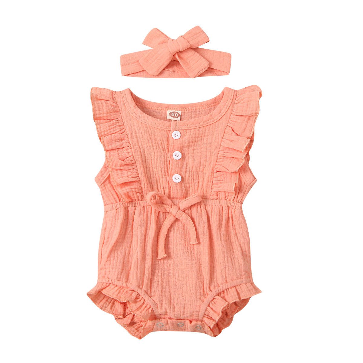 OEM Service High Quality 100% Cotton Fabric Cotton Material Baby Romper Set Rompers