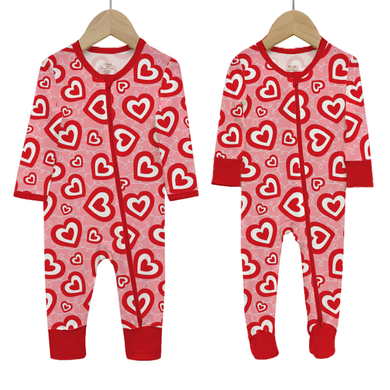 Soft Organic Bamboo Cotton Girl Baby Romper Bamboo Pajamas Baby Romper Zip Sleepsuit Bamboo Baby Rompers