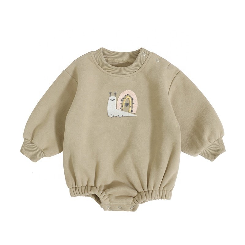 New Custom Embroidery 100% Cotton Infant Clothes Long Sleeve Autumn Bodysuit Wholesale Boy Girl Baby Rompers