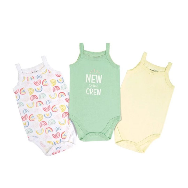 Cotton Comfortable Summer Romper For Baby 6 Styles Button Floral Print 3Piece Set 3-9m Sleeveless Baby Rompers Wholesale
