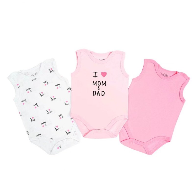 Cotton Comfortable Summer Romper For Baby 6 Styles Button Floral Print 3Piece Set 3-9m Sleeveless Baby Rompers Wholesale