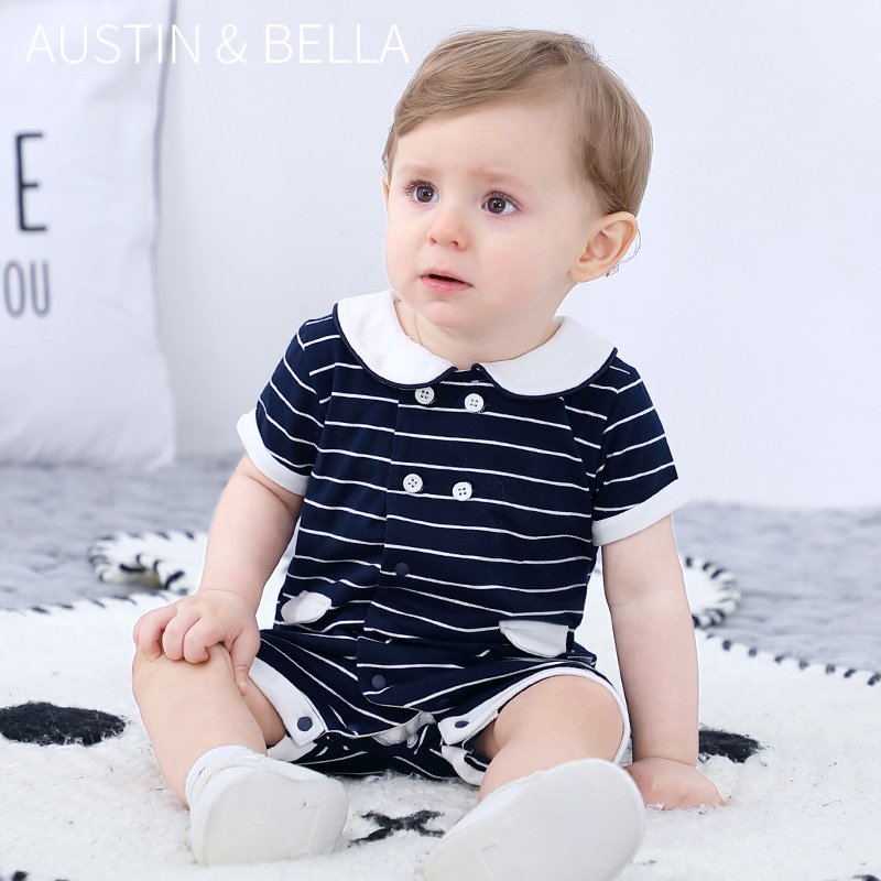 AustinBella custom designer high quality summer 6-9 months baby romper clothes newborn overall clothing