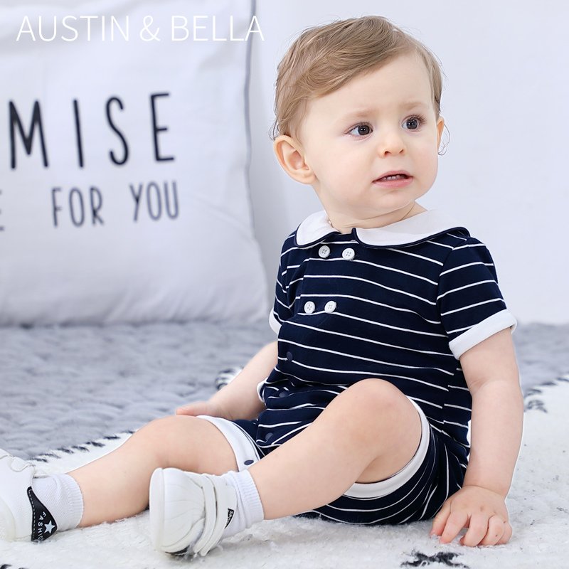 AustinBella custom designer high quality summer 6-9 months baby romper clothes newborn overall clothing