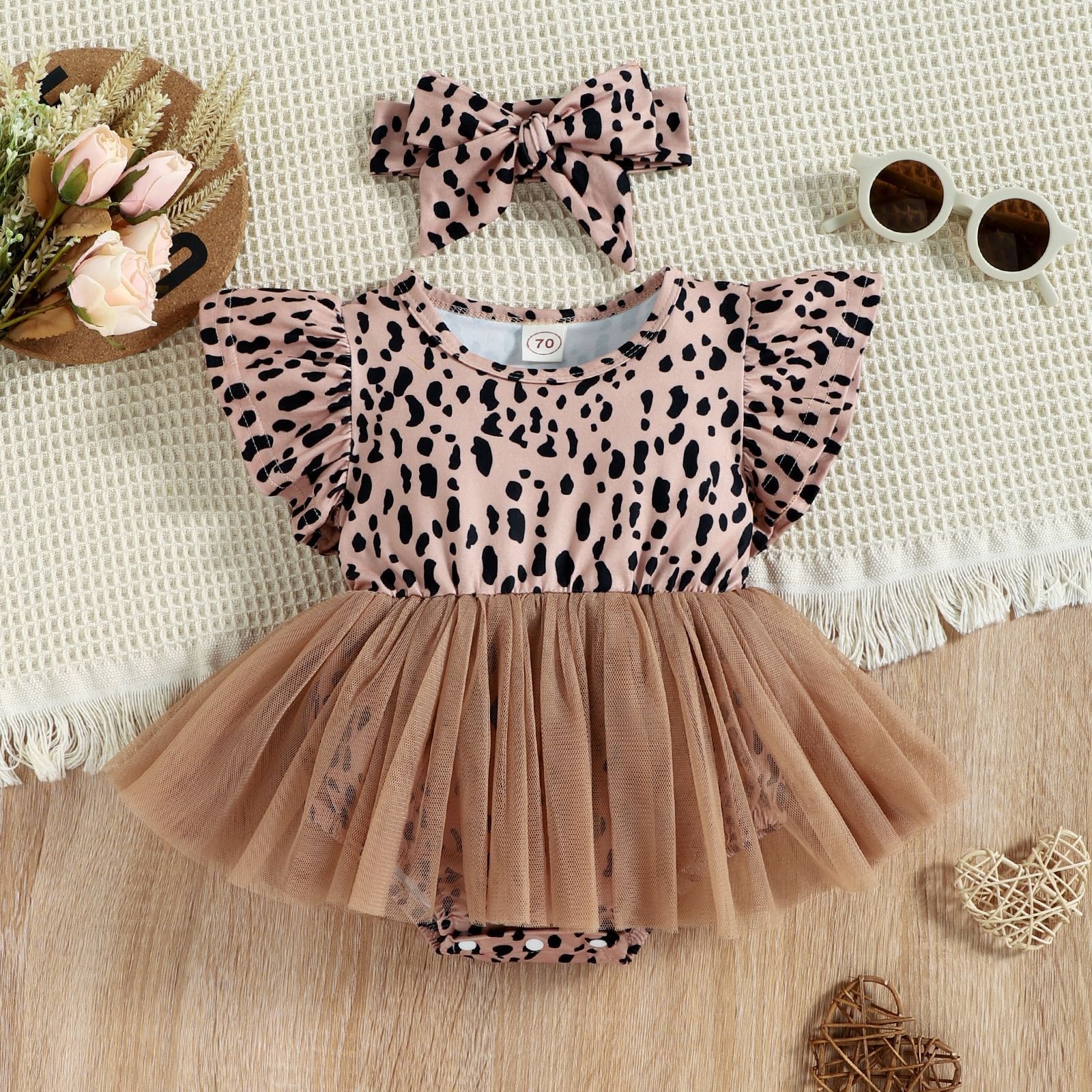 custom logo summer lace newborn jumpsuits children baby girl dresses clothing sets clothes floral baby rompers with headband
