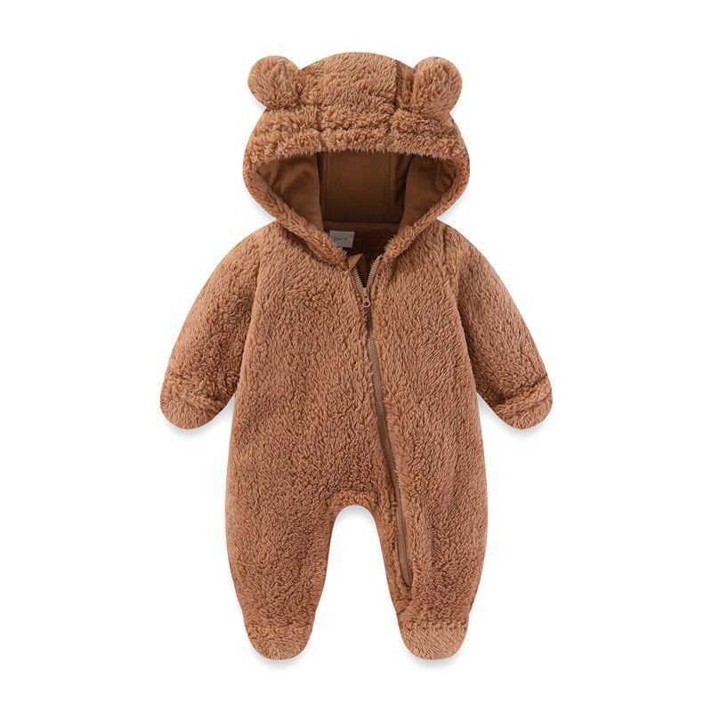 RTS Hoodie Baby Boy Sweater Romper Bubble French Terry Long Sleeve Bodysuit Pocket Autumn Baby Romper