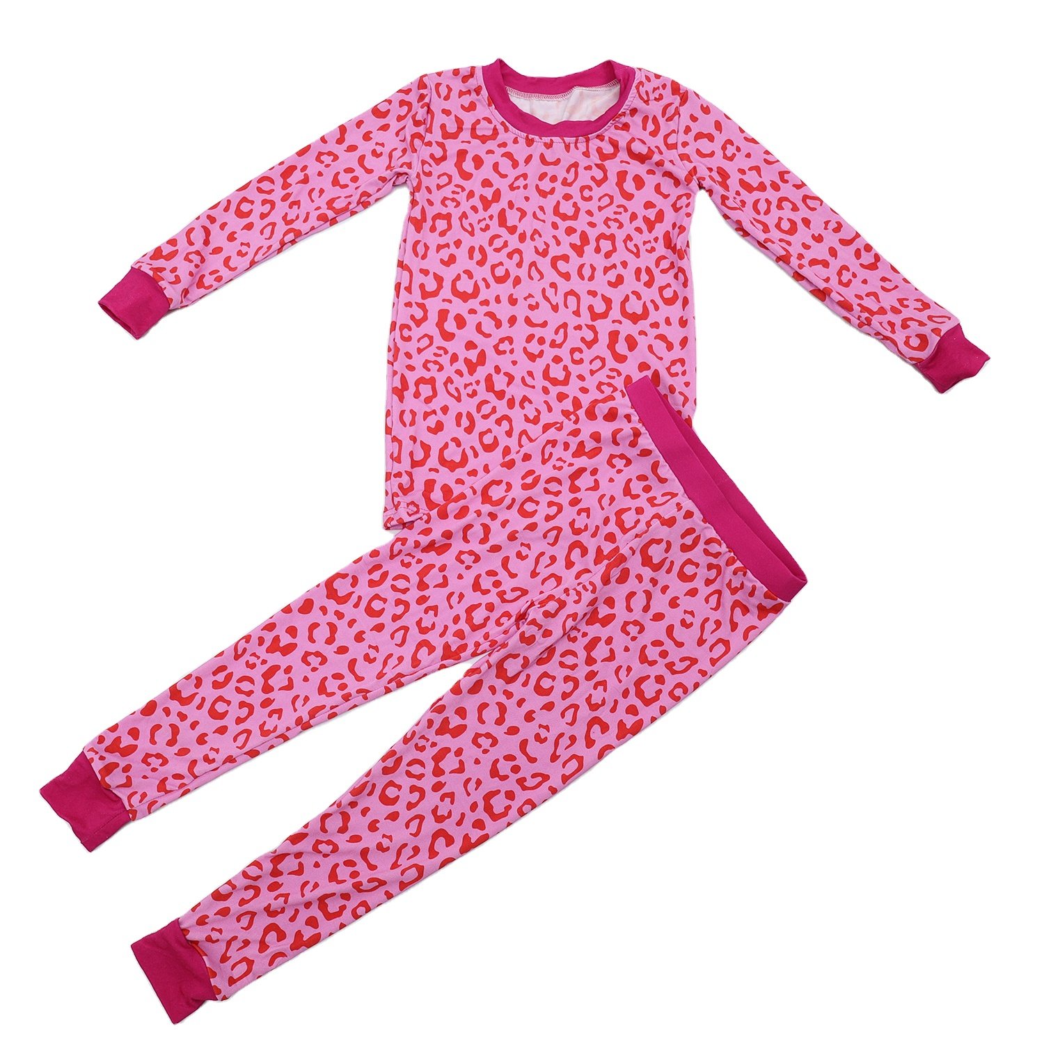 Qingli Oem High Quality Baby Boutique Clothing Long Sleeves Baby Butterfly Printed Pajamas Bamboo Waffle Outfit