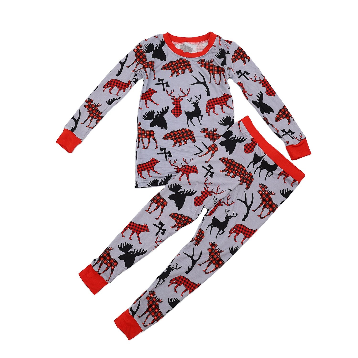 Qingli Oem High Quality Baby Boutique Clothing Long Sleeves Baby Butterfly Printed Pajamas Bamboo Waffle Outfit