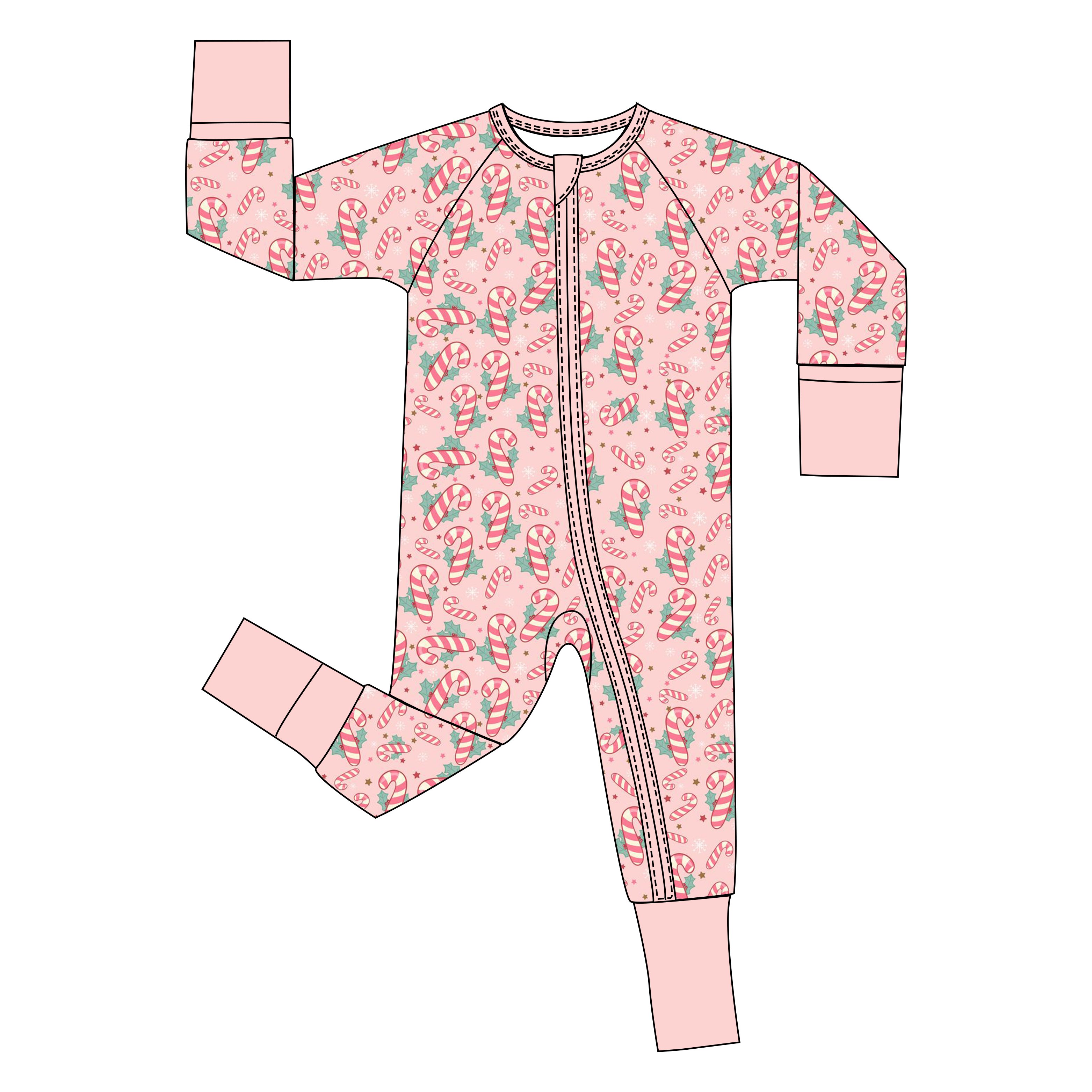 Baby clothing 95%bamboo 5%viscose Custom Printed Folded Cuffs Baby bamboo sleeper long zippy pajamas
