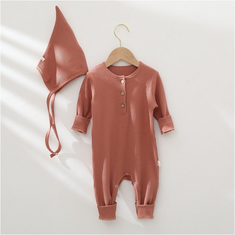 wholesale buttons baby new born baby Soft Breathable Lovely sleeper infant clothes sets