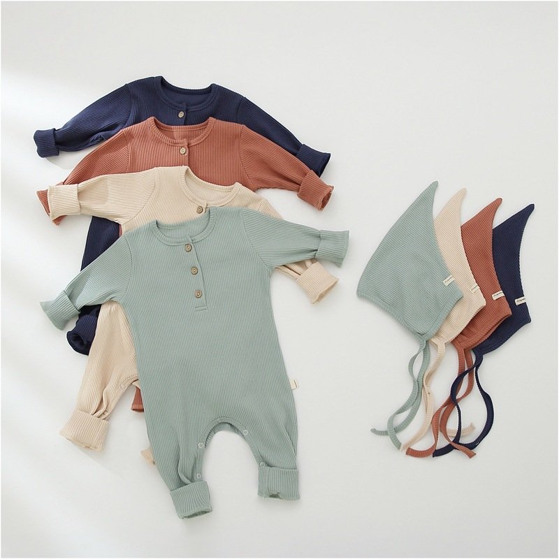 wholesale buttons baby new born baby Soft Breathable Lovely sleeper infant clothes sets