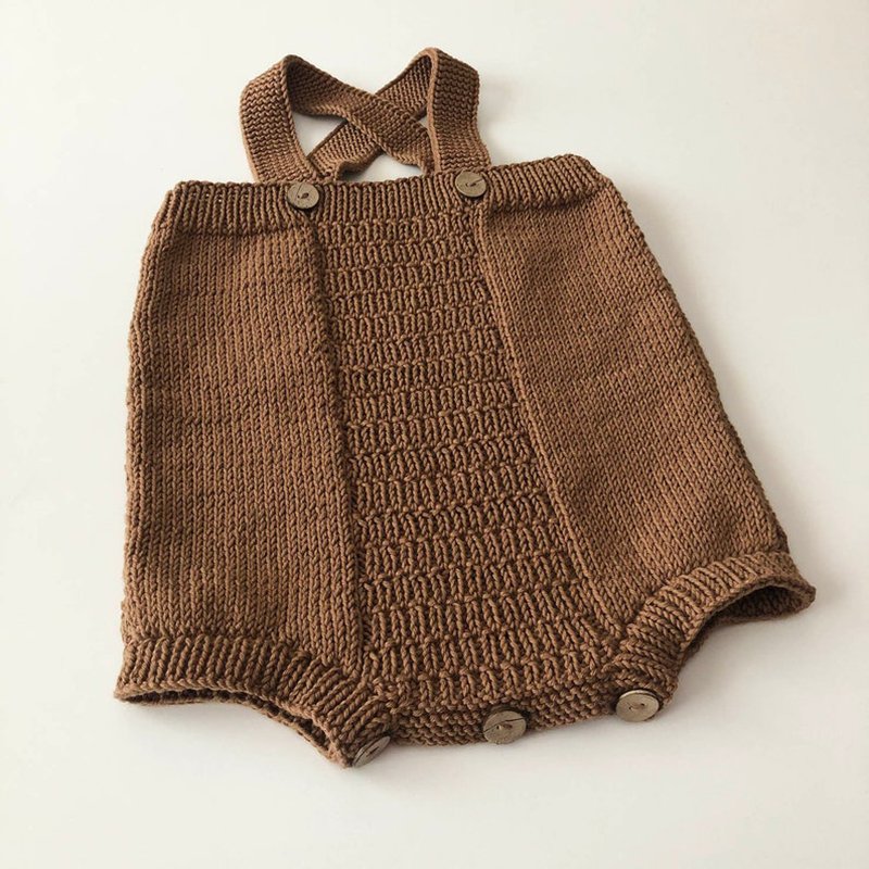 Infants & Toddlers 100% Organic Cotton newborn solid color Knitted Baby Romper