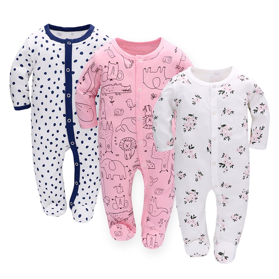 wholesale Baby Pajamas 100% Cotton 3 Pack Toddler Breathable baby Rompers Baby Boy Clothes girls clothing set