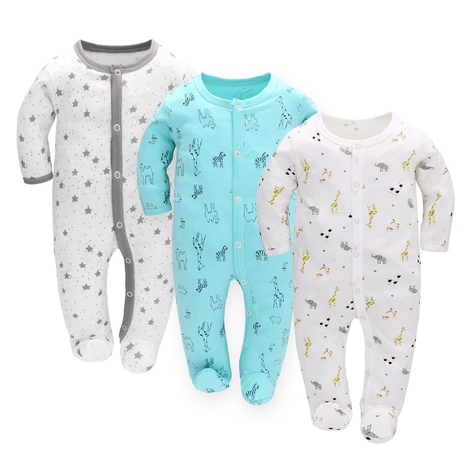wholesale Baby Pajamas 100% Cotton 3 Pack Toddler Breathable baby Rompers Baby Boy Clothes girls clothing set
