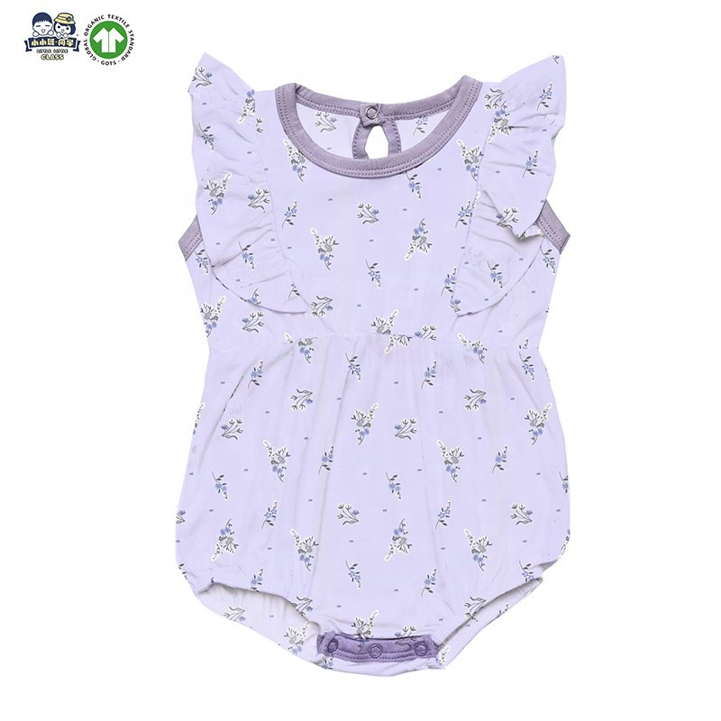 Hot Sale New Arrival Knitted Bamboo Fabric Breathable Beautiful Patterns Spring Season Zipper Rompers for Babies Baby rompers