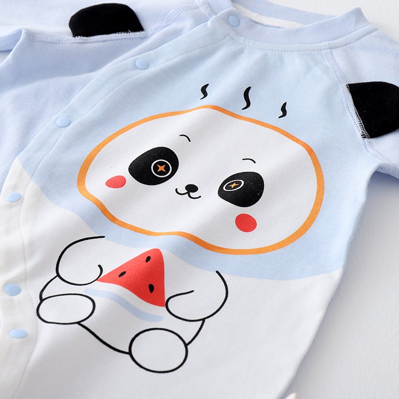 Baby Romper Long-sleeved Jumpsuit 0-2 Years Old Featuring Cartoon Autumn A-type Four Seasons Boneless All Seasons for Boys Girls