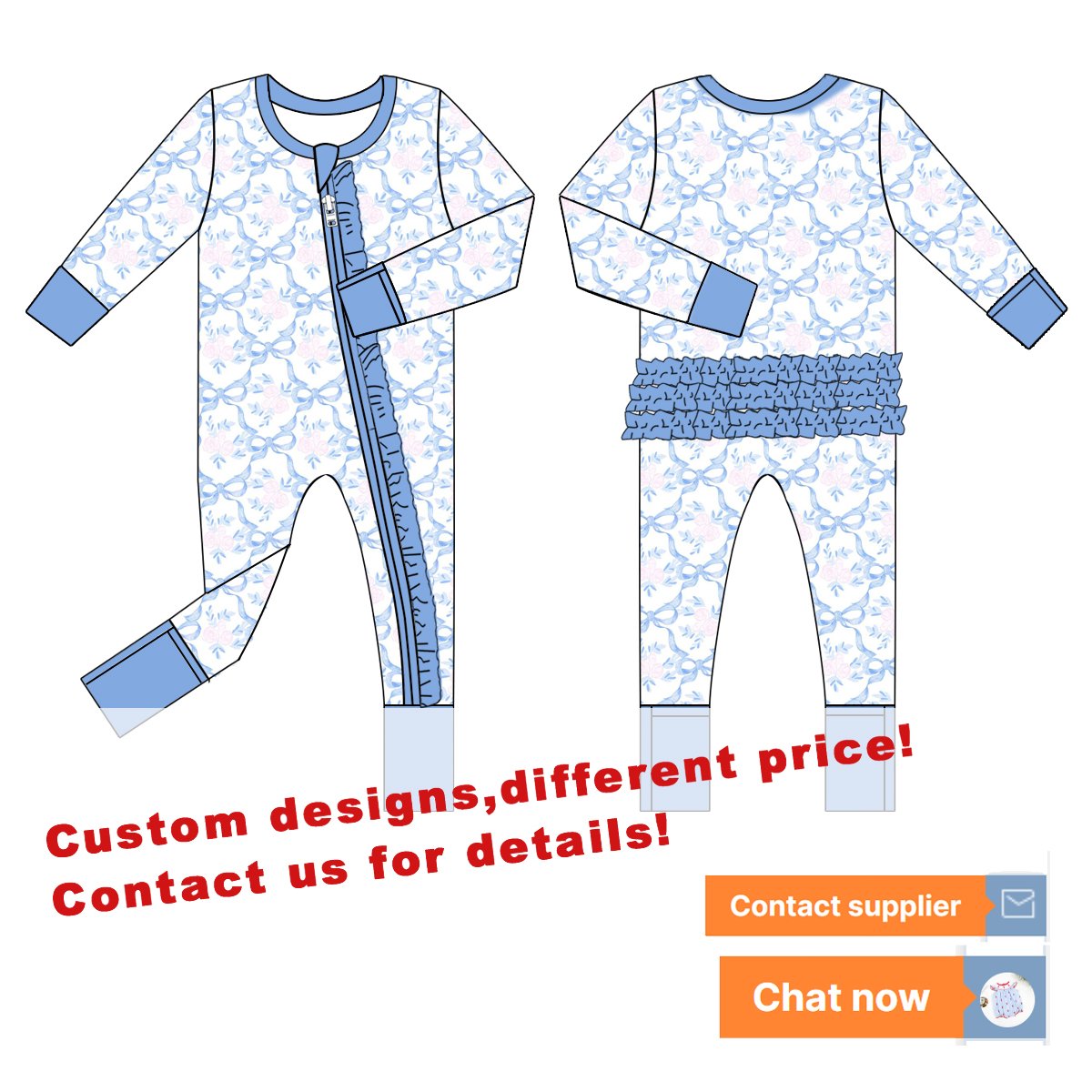 2024 Floral Print 100% Bamboo cotton Baby Rompers Newborn Pajamas wholesale children clothing-Puresun