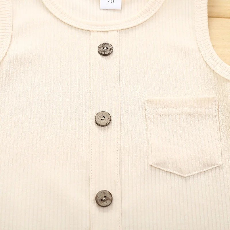 0-2Yrs Newborn Girls Solid Bodysuits Casual Sleeveless Romper With Botton Soft Summer Baby Girls Clothing Outfits