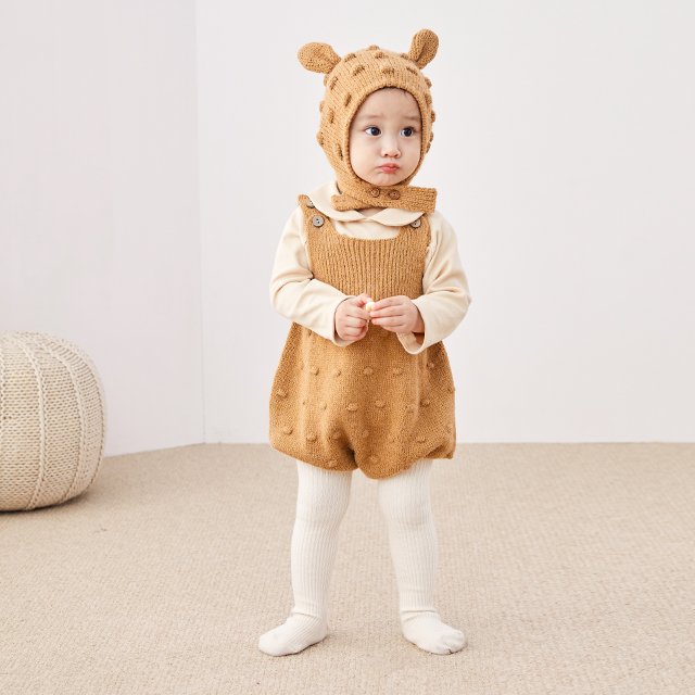 Oem Service Autumn Sleeveless Bebek Giyim Toddler Boys Jumpsuits Baby Knit Overalls Baby Romper