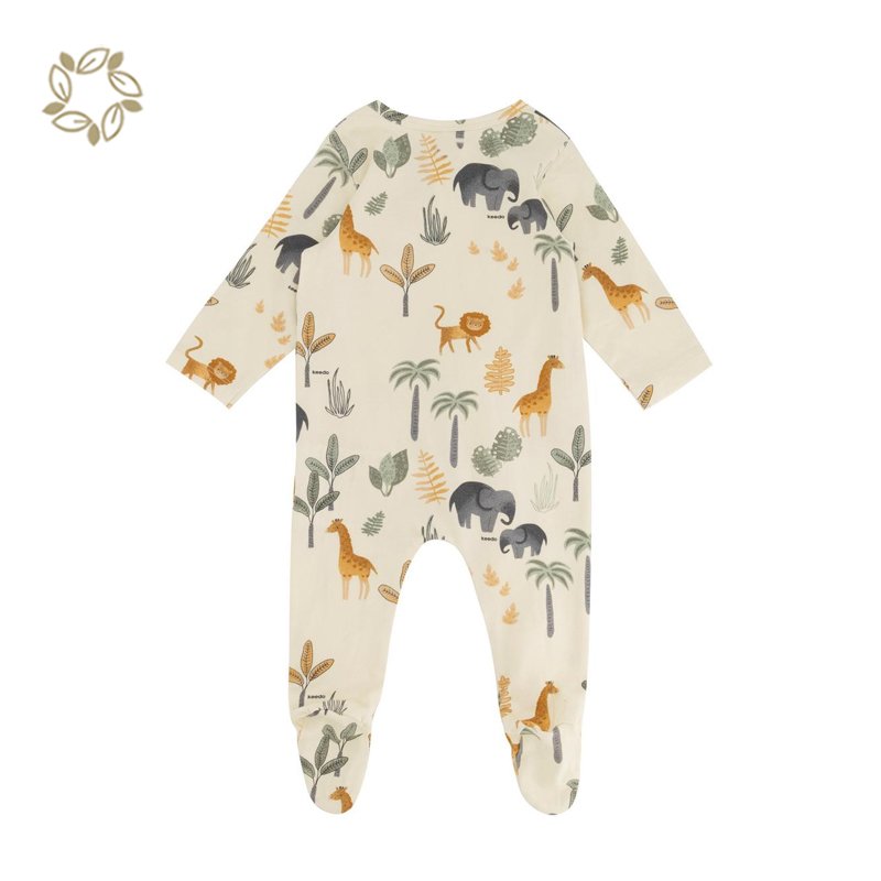 Infant clothes eco-friendly baby rompers custom print baby romper organic cotton baby sleepsuit two way zip sleepsuit onesie