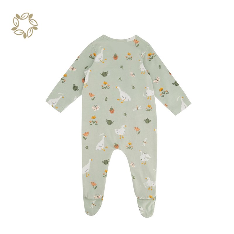 Infant clothes eco-friendly baby rompers custom print baby romper organic cotton baby sleepsuit two way zip sleepsuit onesie