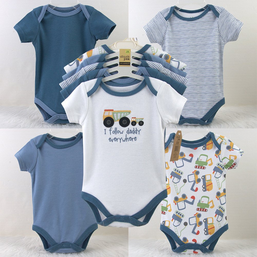 100% Cotton Infant Pajamas Newborn Five-Piece Suit Romper Baby Clothes