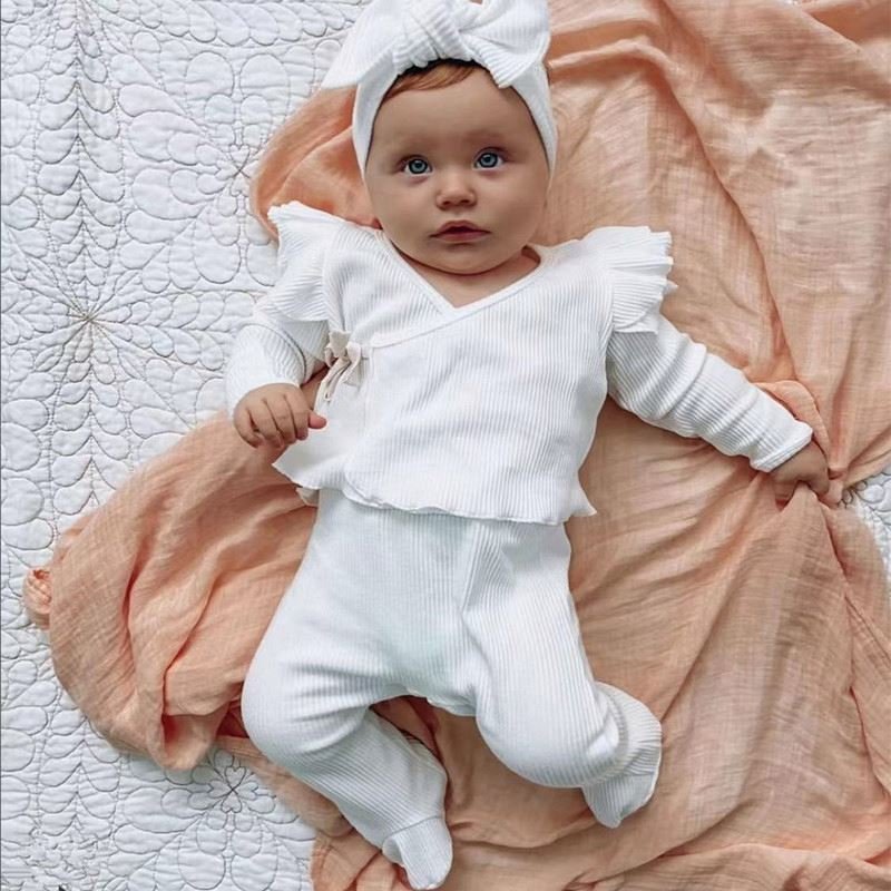 Wholesale personalized newborn cotton bamboo pajama set baby rompers