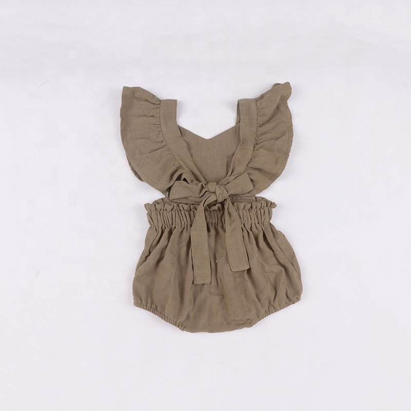 Country Baby Clothes Cash Baby Bodysuits Backless Flutter Sleeves Tutu Romper Baby Plaid Cute Ruffle Romper